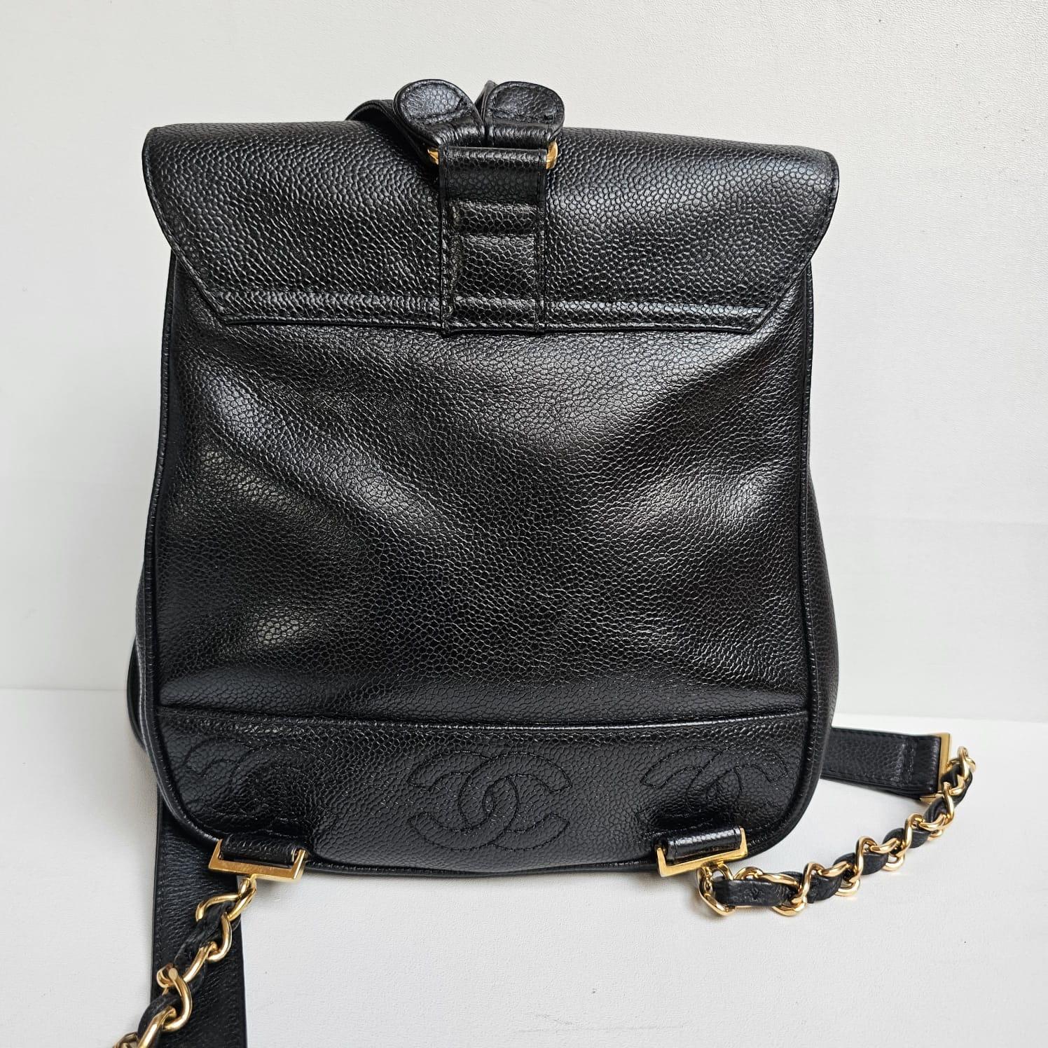 Chanel Vintage Black Caviar Small Backpack 10