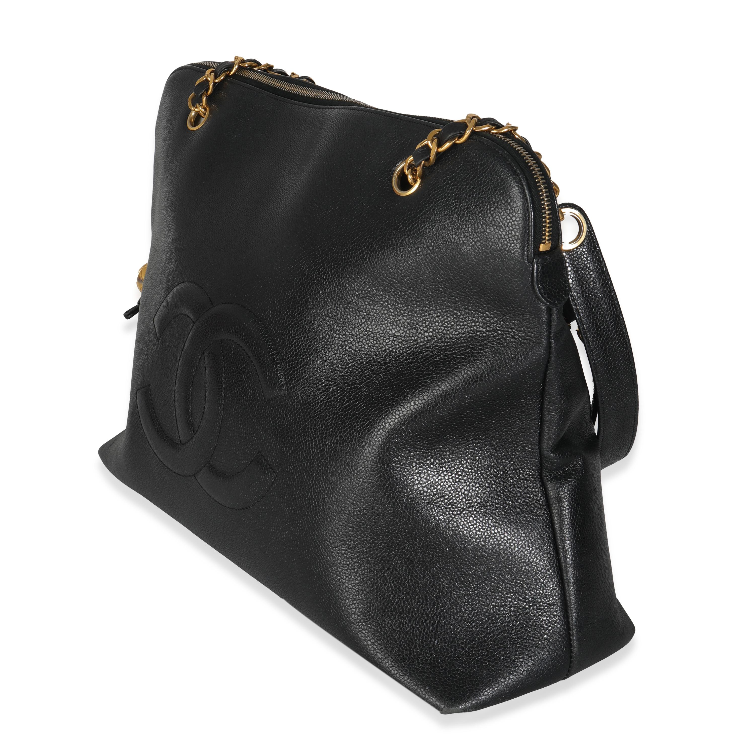 Women's Chanel Vintage Black Caviar Timeless Shopping Tote For Sale