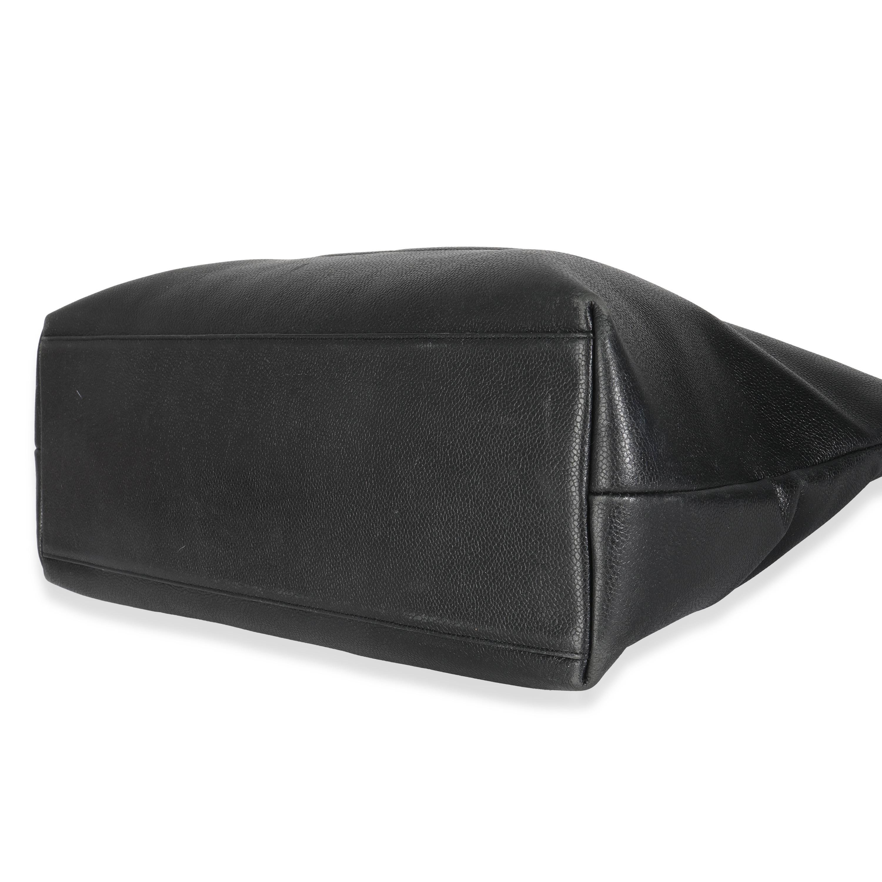 Chanel Vintage Black Caviar Timeless Shopping Tote For Sale 1