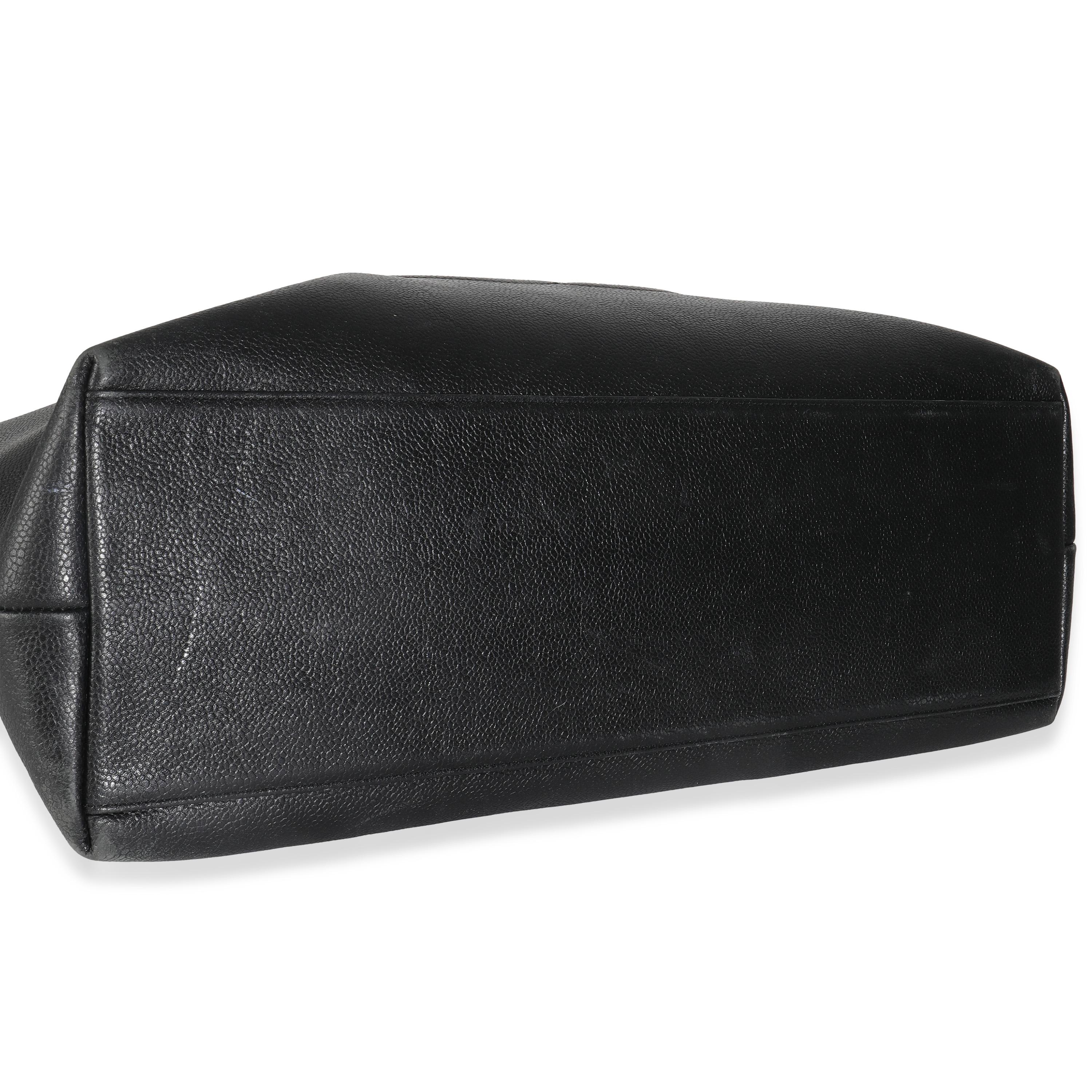 Chanel Vintage Black Caviar Timeless Shopping Tote For Sale 3