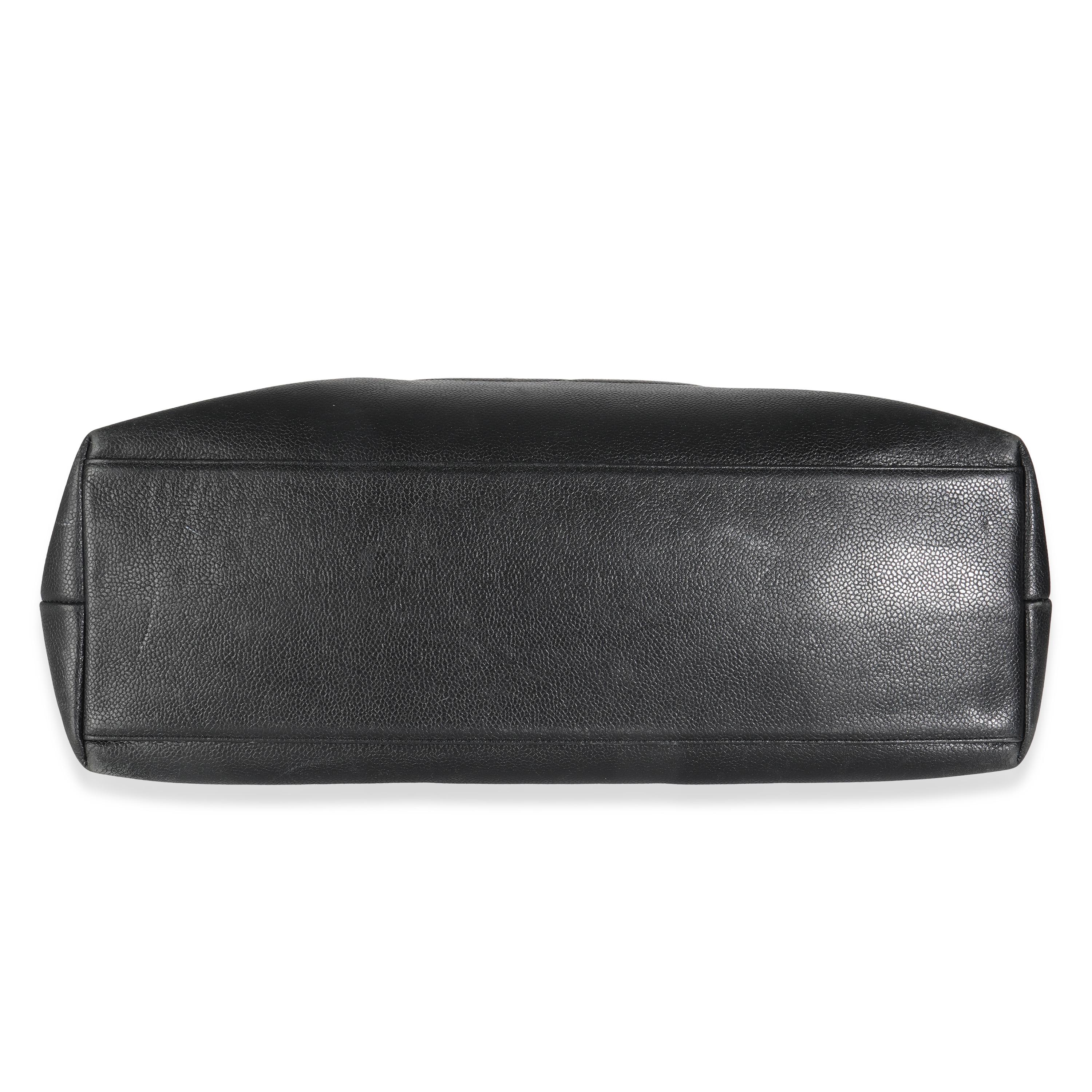 Chanel Vintage Black Caviar Timeless Shopping Tote For Sale 4