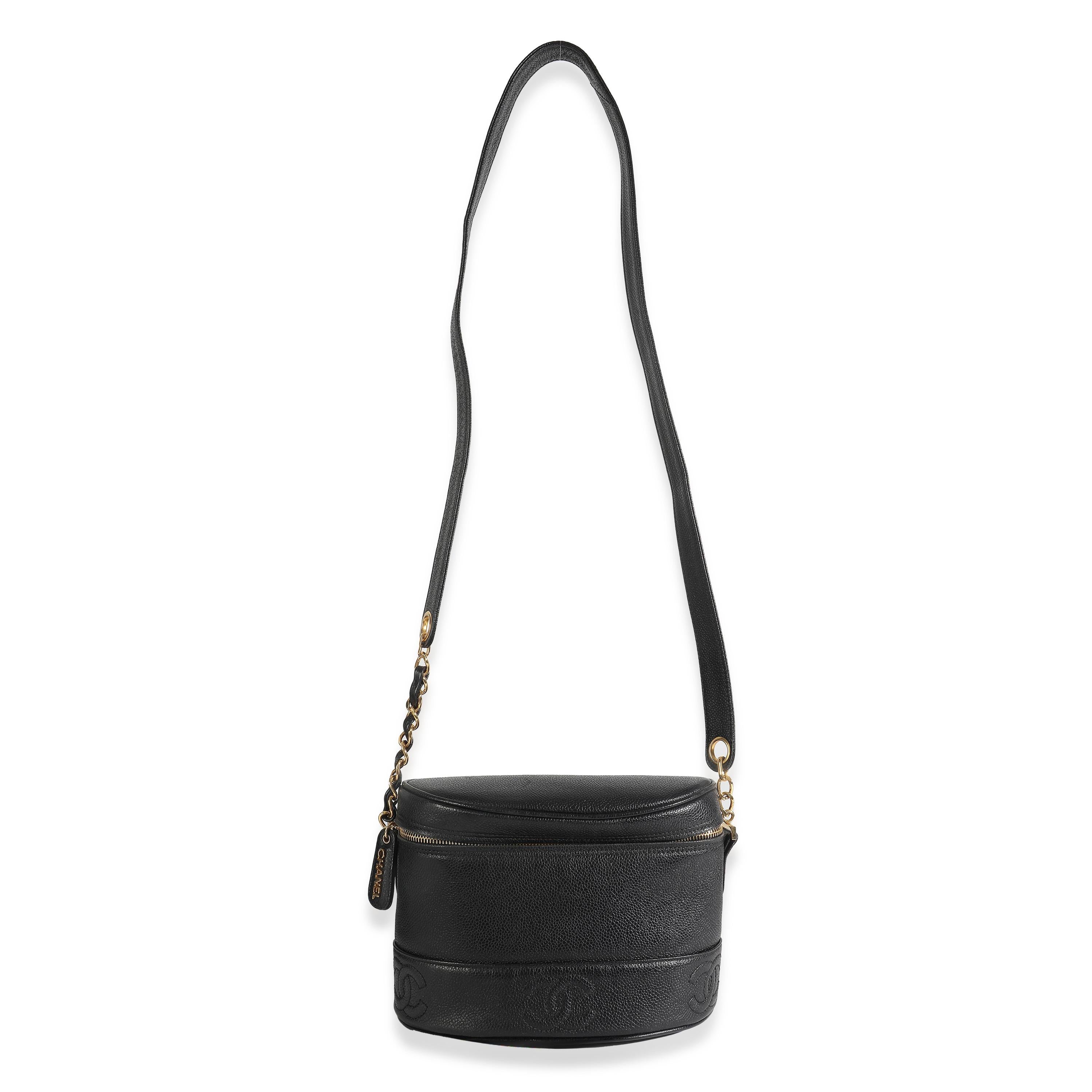 Chanel Vintage Noir Caviar Triple CC Crossbody Sac à main en vente 2