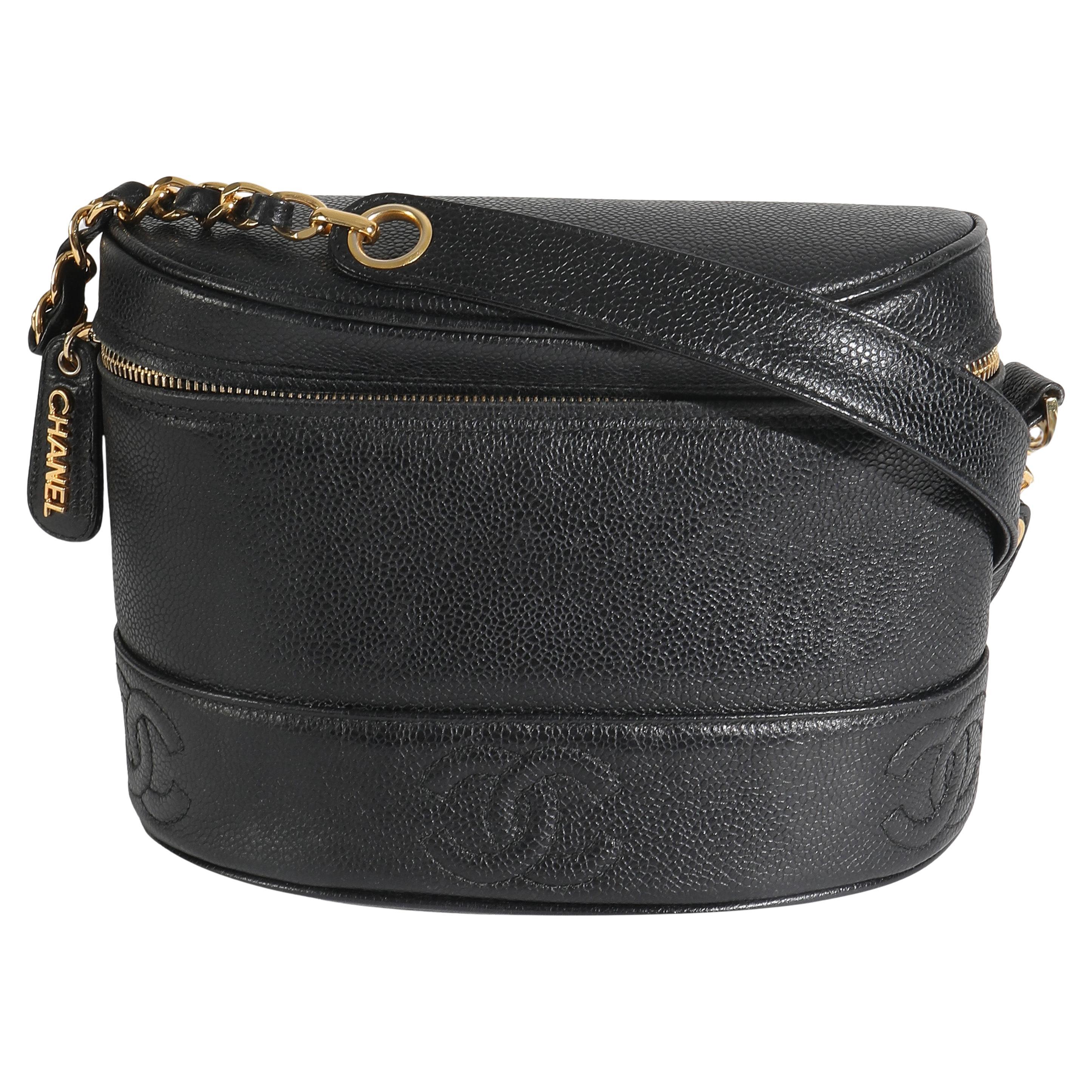 Chanel Vintage Noir Caviar Triple CC Crossbody Sac à main