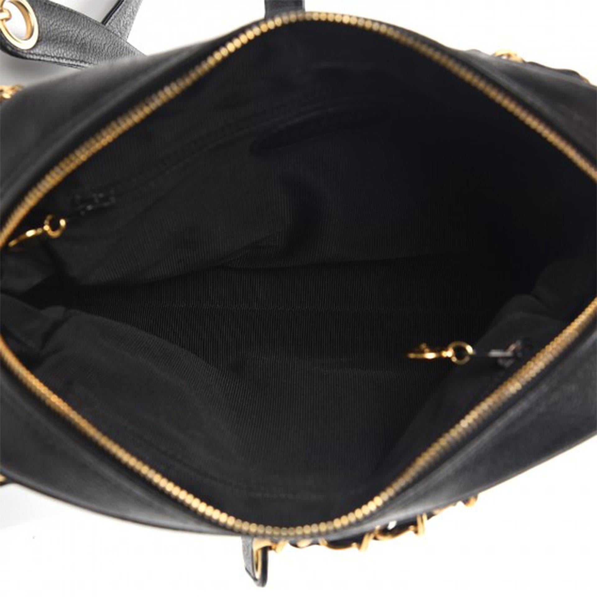 Chanel 1996 Vintage Black Caviar Triple CC Stitched Shoulder Tote Bag For Sale 5