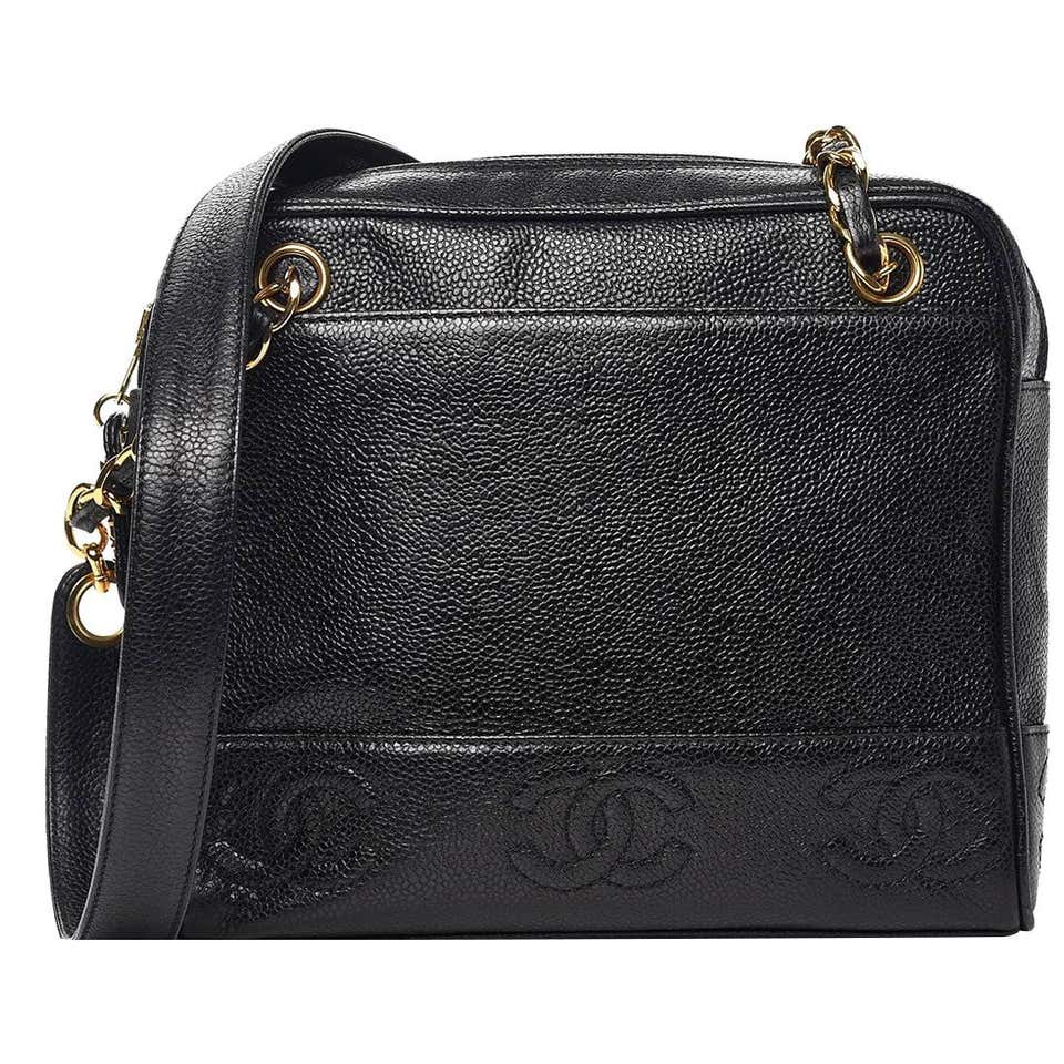 Chanel Modern Thick Chunky Chain Exotic Python Metallic Blue Hobo ...