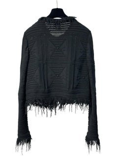 Chanel Vintage Black cotton Cardigan Sz.44