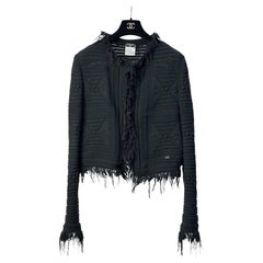 Chanel Vintage Cardigan in cotone nero Sz.44