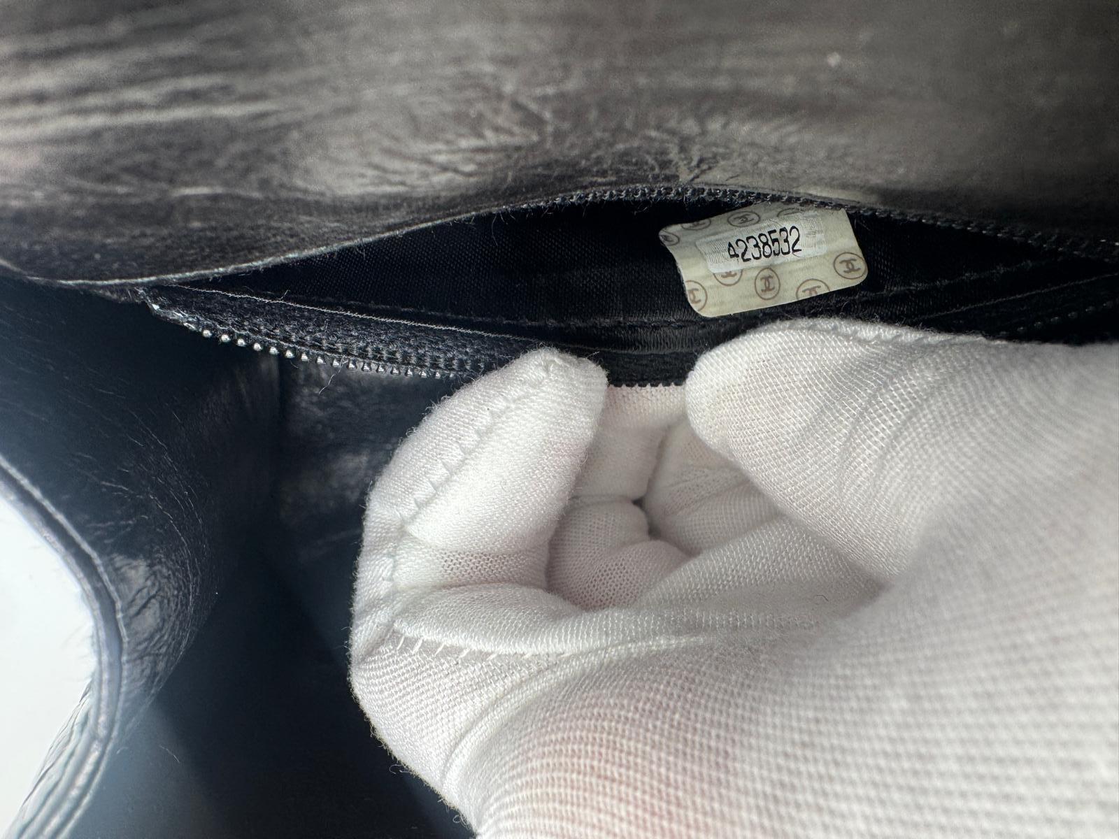 Chanel Vintage Black Crocodile Top Handle Bag For Sale 6