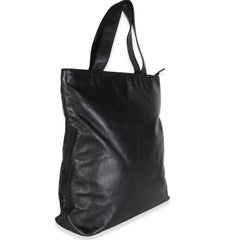 Chanel Vintage Black Embossed Lambskin CC Tote