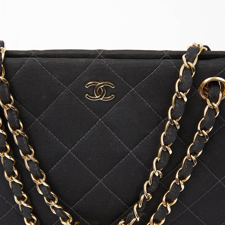 CHANEL Vintage Black Fabric Bag at 1stDibs