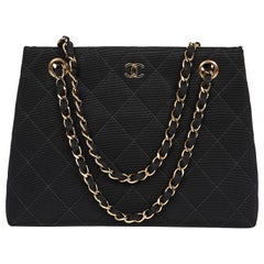 CHANEL Vintage Black Fabric Bag