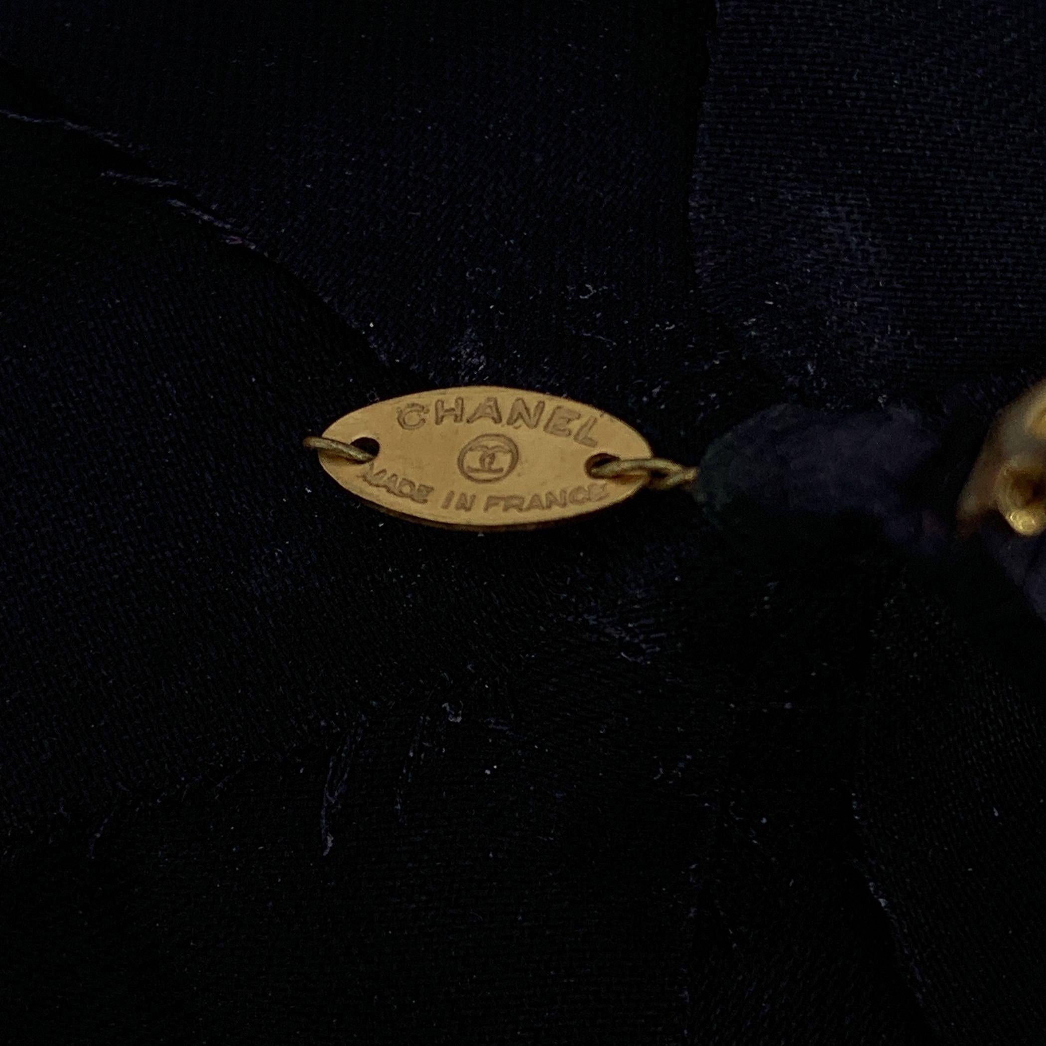 Chanel Vintage Black Flower Brooch Pin Big Camelia Camellia 1