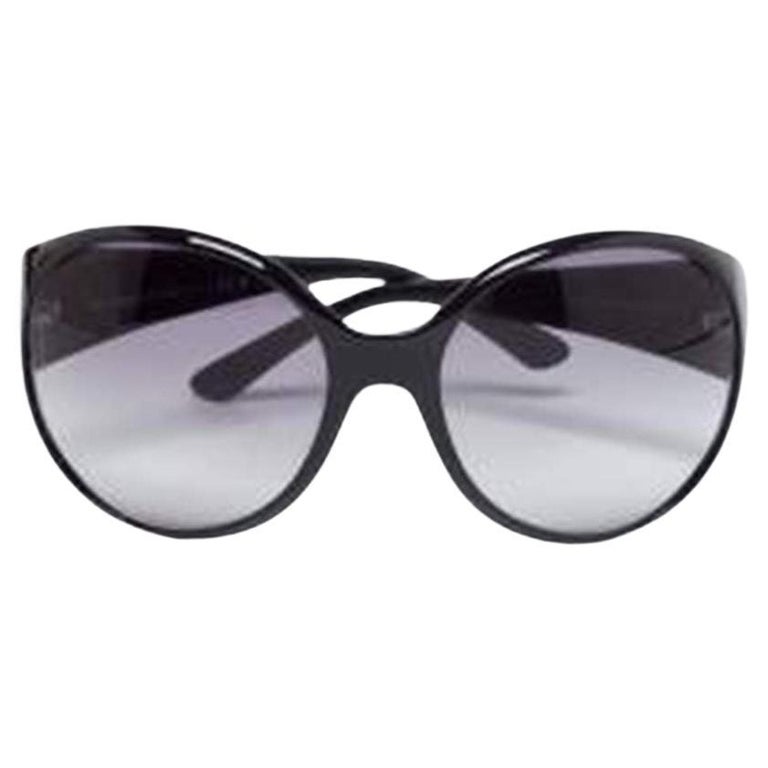 Chanel Vintage Black/Grey Gradient 6013-B Oversized Round Sunglasses