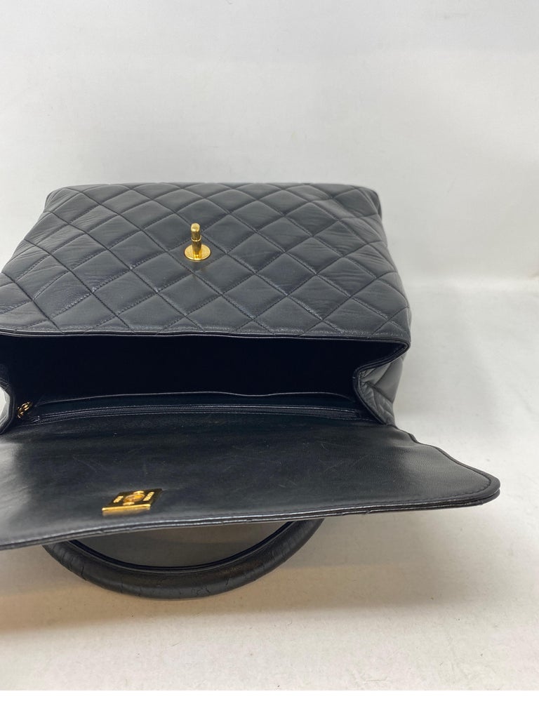 Chanel Vintage Black Kelly Bag For Sale at 1stDibs