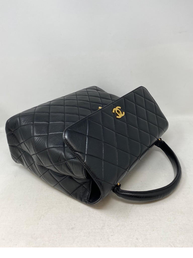 Chanel Vintage Black Kelly Bag For Sale at 1stDibs