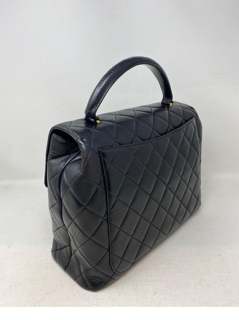 Chanel Vintage Black Kelly Bag For Sale at 1stDibs