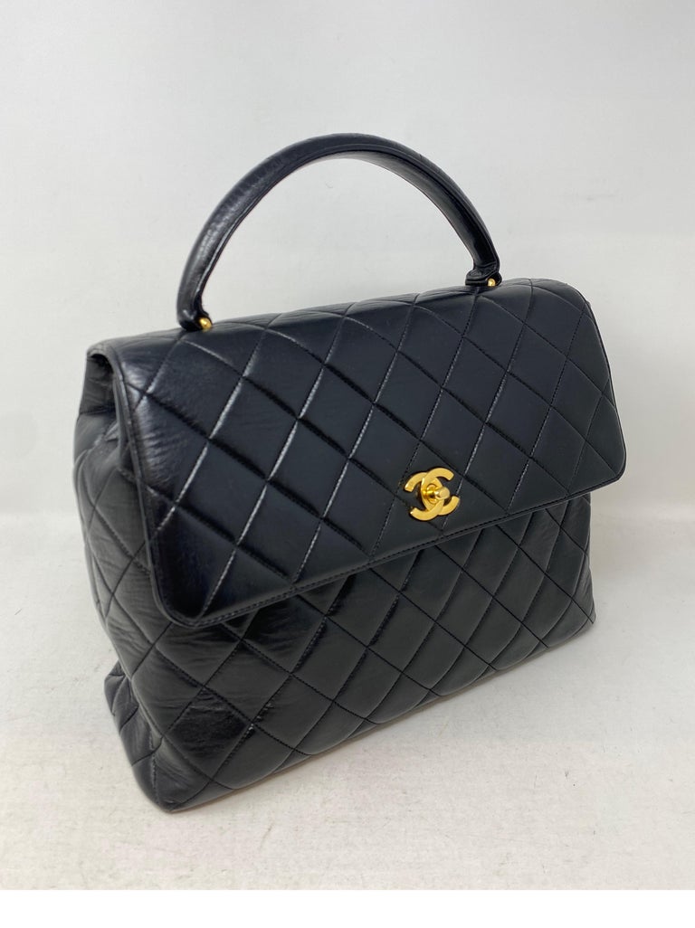 Chanel Vintage Black Kelly Bag For Sale at 1stDibs
