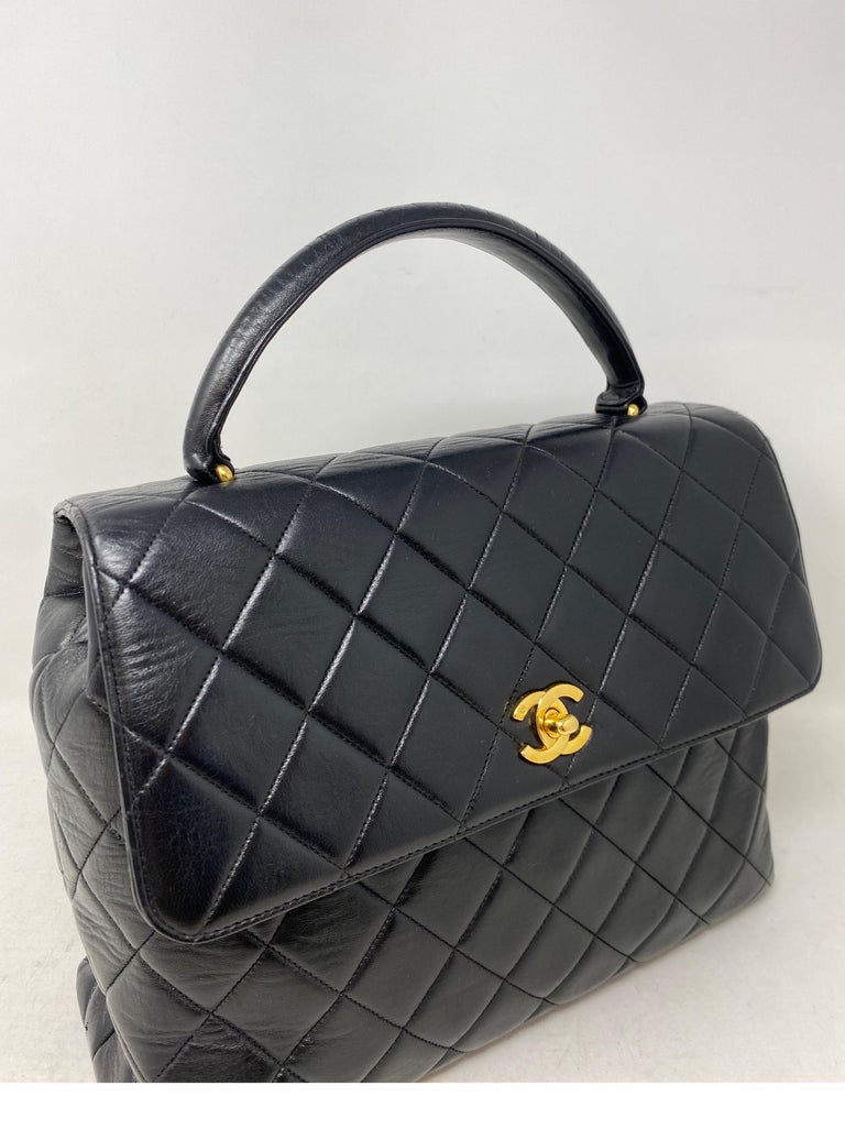 Chanel Vintage Black Kelly Bag For Sale at 1stDibs