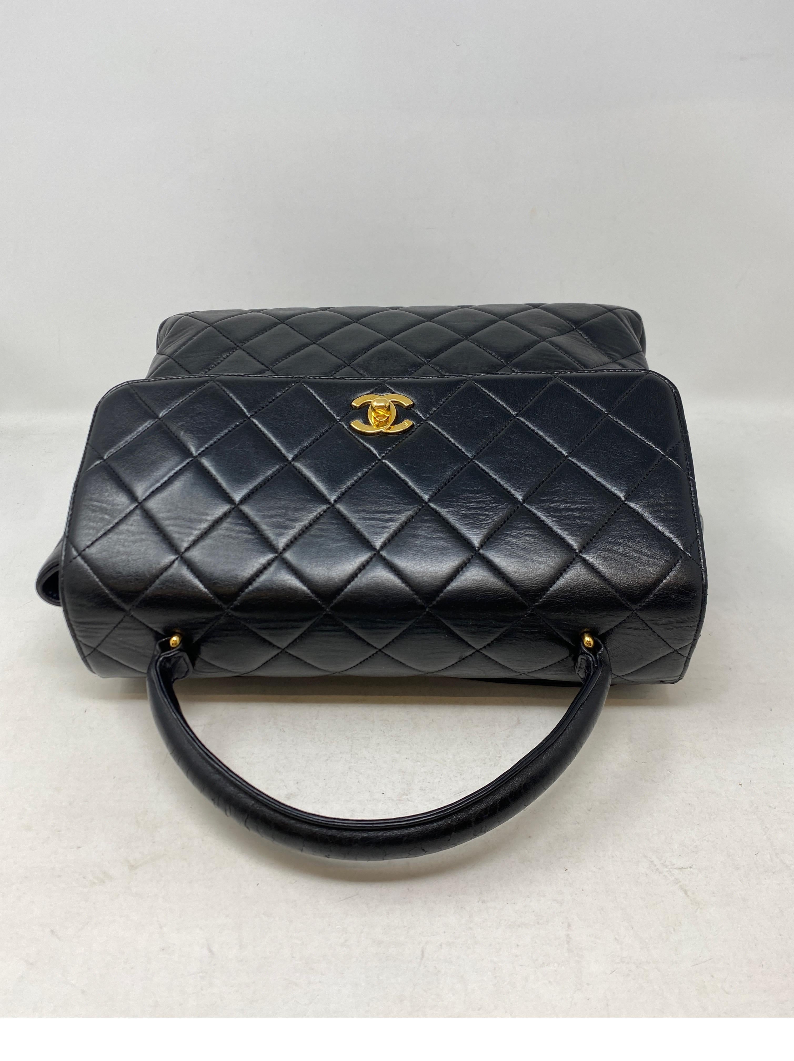 Women's or Men's Chanel Vintage Black Kelly Bag 