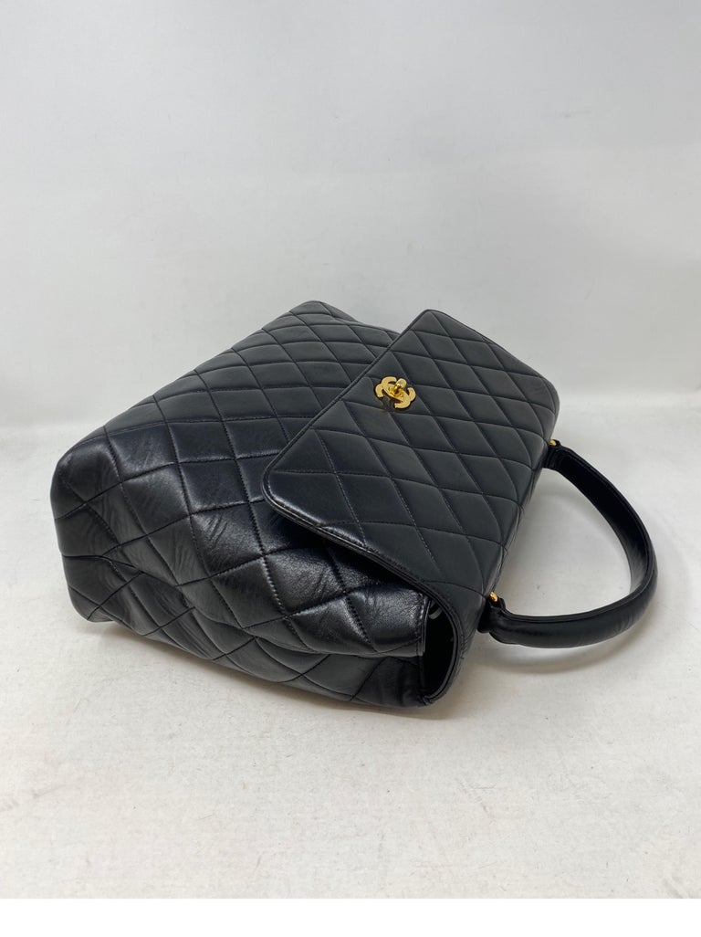 Chanel Vintage Black Kelly Bag For Sale at 1stDibs
