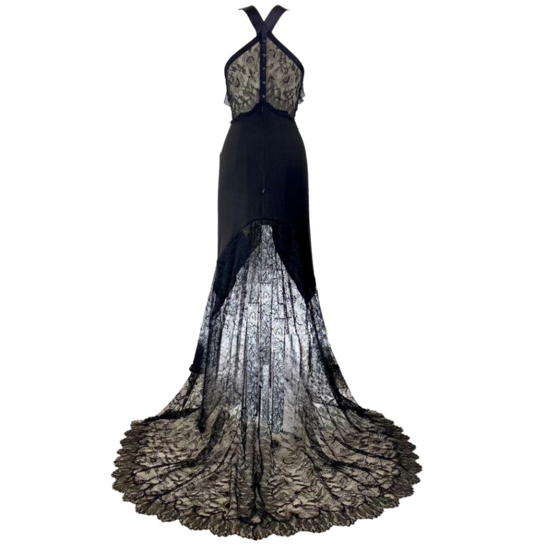 Women's Chanel Vintage Black Lace Evening Gown Spring/Summer 2005 Size 42FR