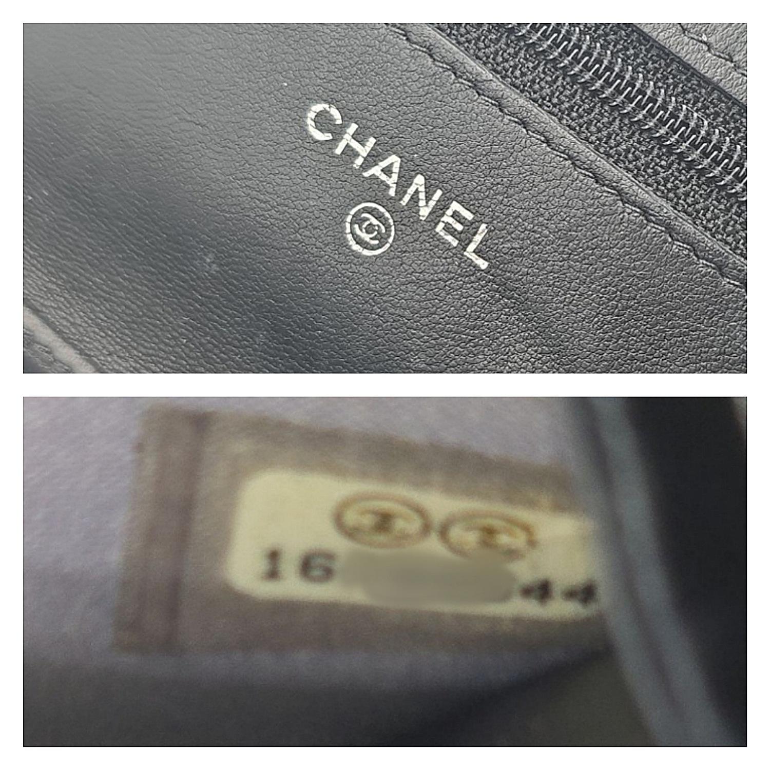 Chanel Vintage Black Lambskin Camellia Embossed Wallet On Chain WOC For Sale 5
