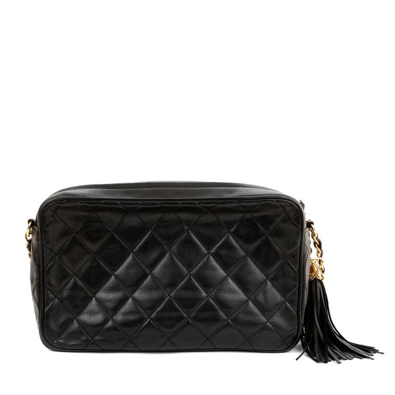 Chanel Vintage Black Lambskin Camera bag For Sale at 1stDibs