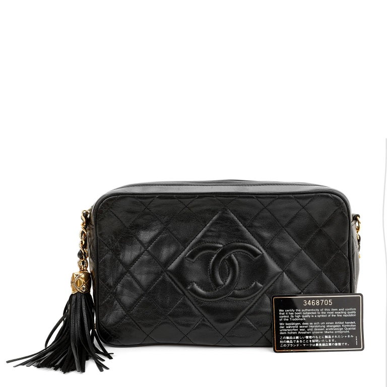 Chanel Vintage Black Lambskin Camera bag For Sale at 1stDibs