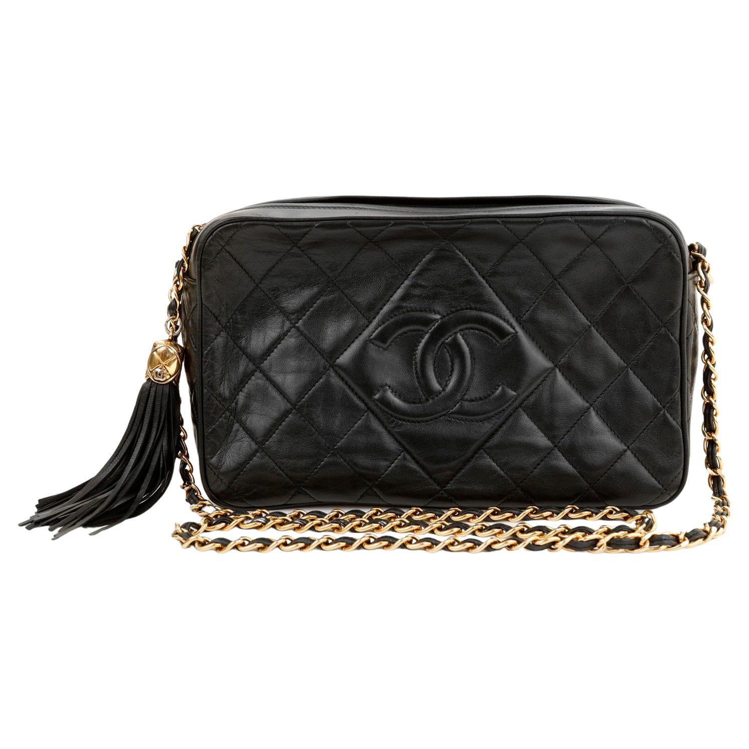 chanel black patent leather tote