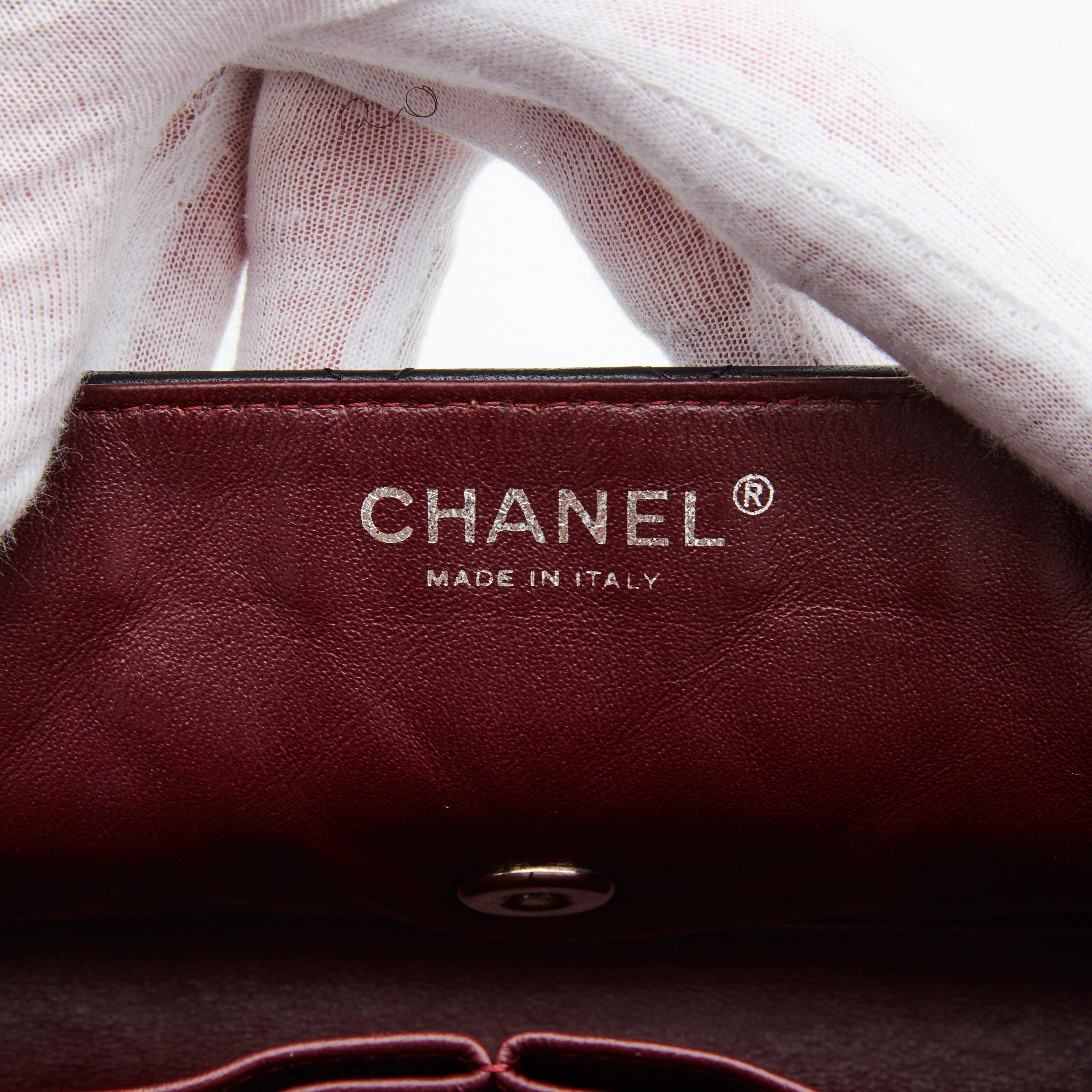 Chanel Vintage Black Lambskin East West Baguette Bag (circa 2009) In Good Condition In Montreal, Quebec
