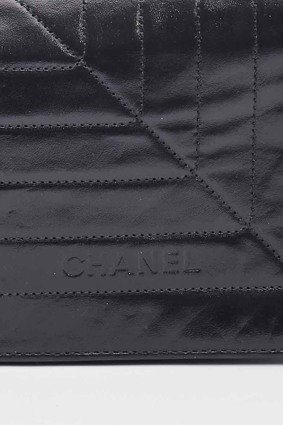Chanel Vintage Black Lambskin Horizontal Quilted Flap Bag For Sale 12