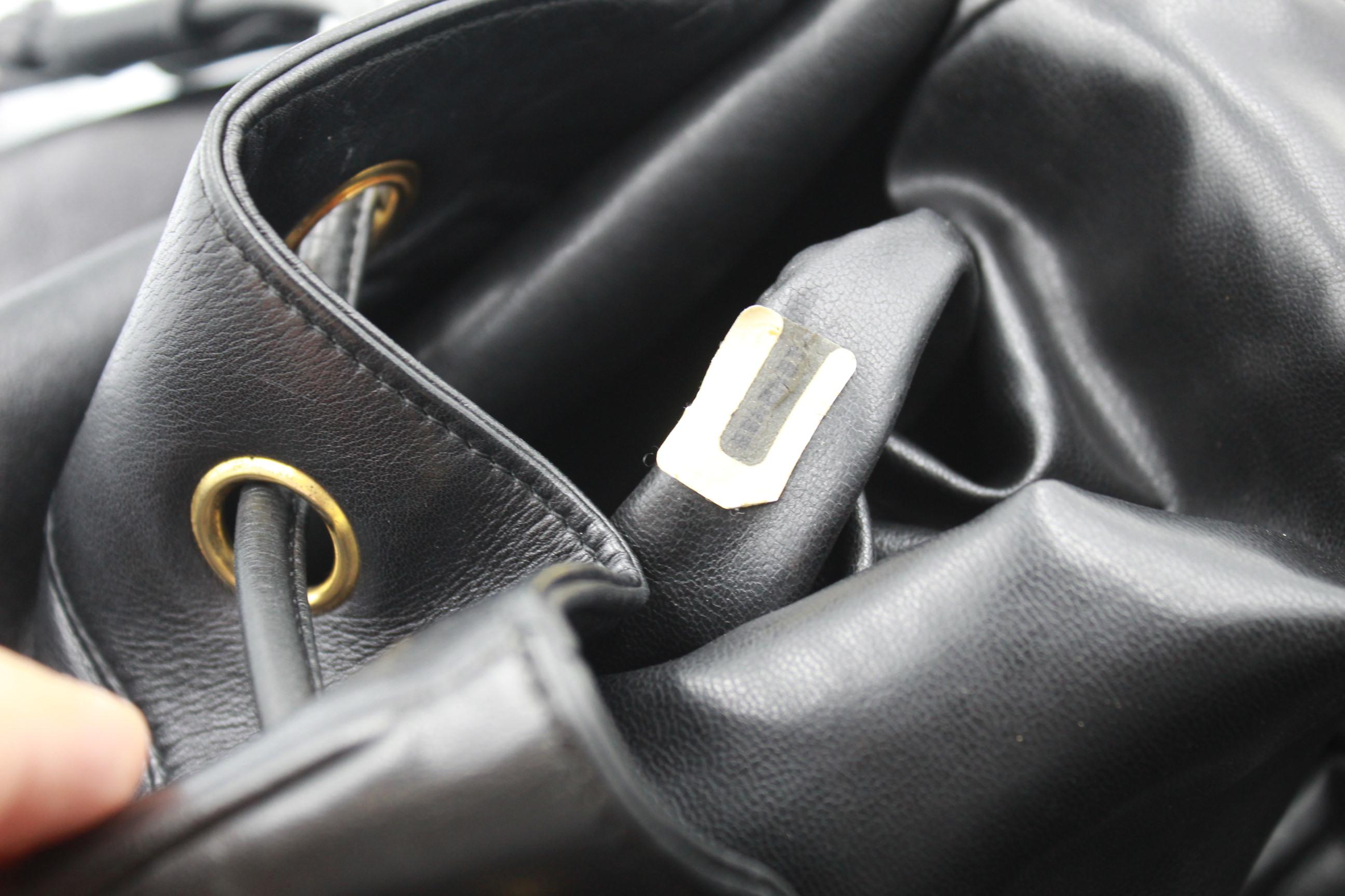 Chanel Vintage Black Lambskin  Leather  Backpack For Sale 1