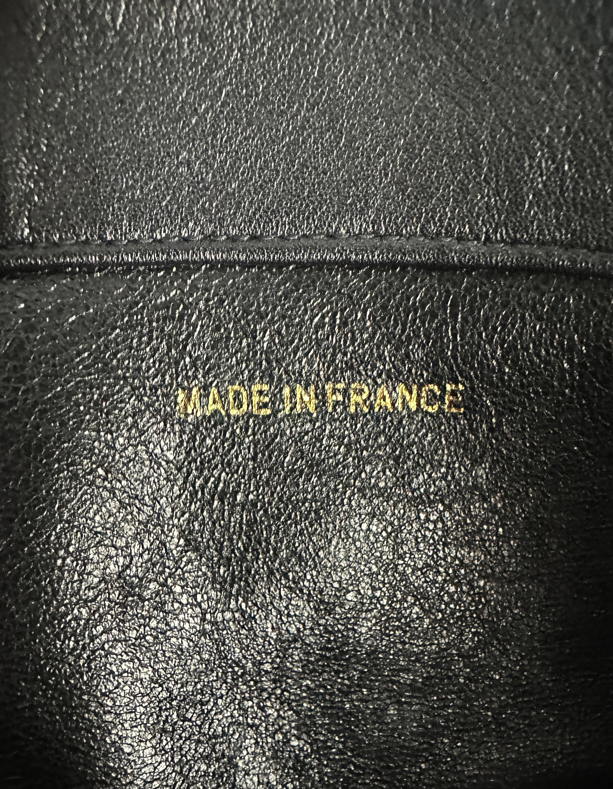 Chanel Vintage Black Lambskin Leather CC Logo Tote Bag 4