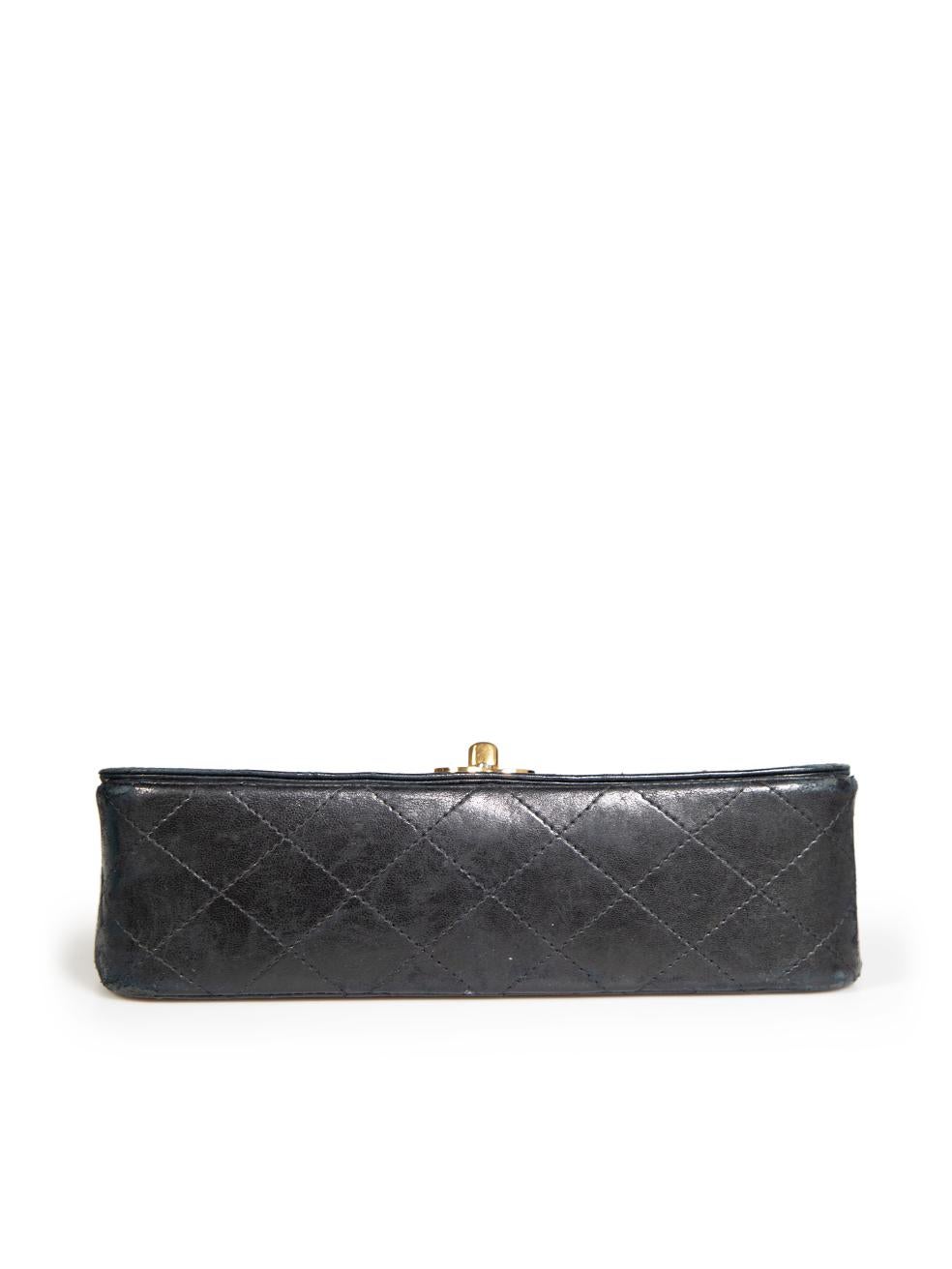 Chanel Vintage Black Lambskin Quilted Flap Bag For Sale 1
