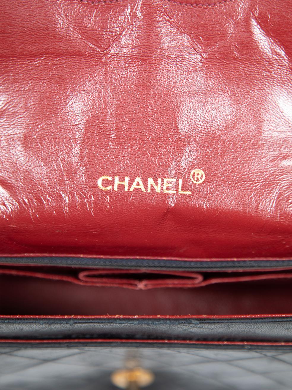 Chanel Vintage Black Lambskin Quilted Flap Bag For Sale 2