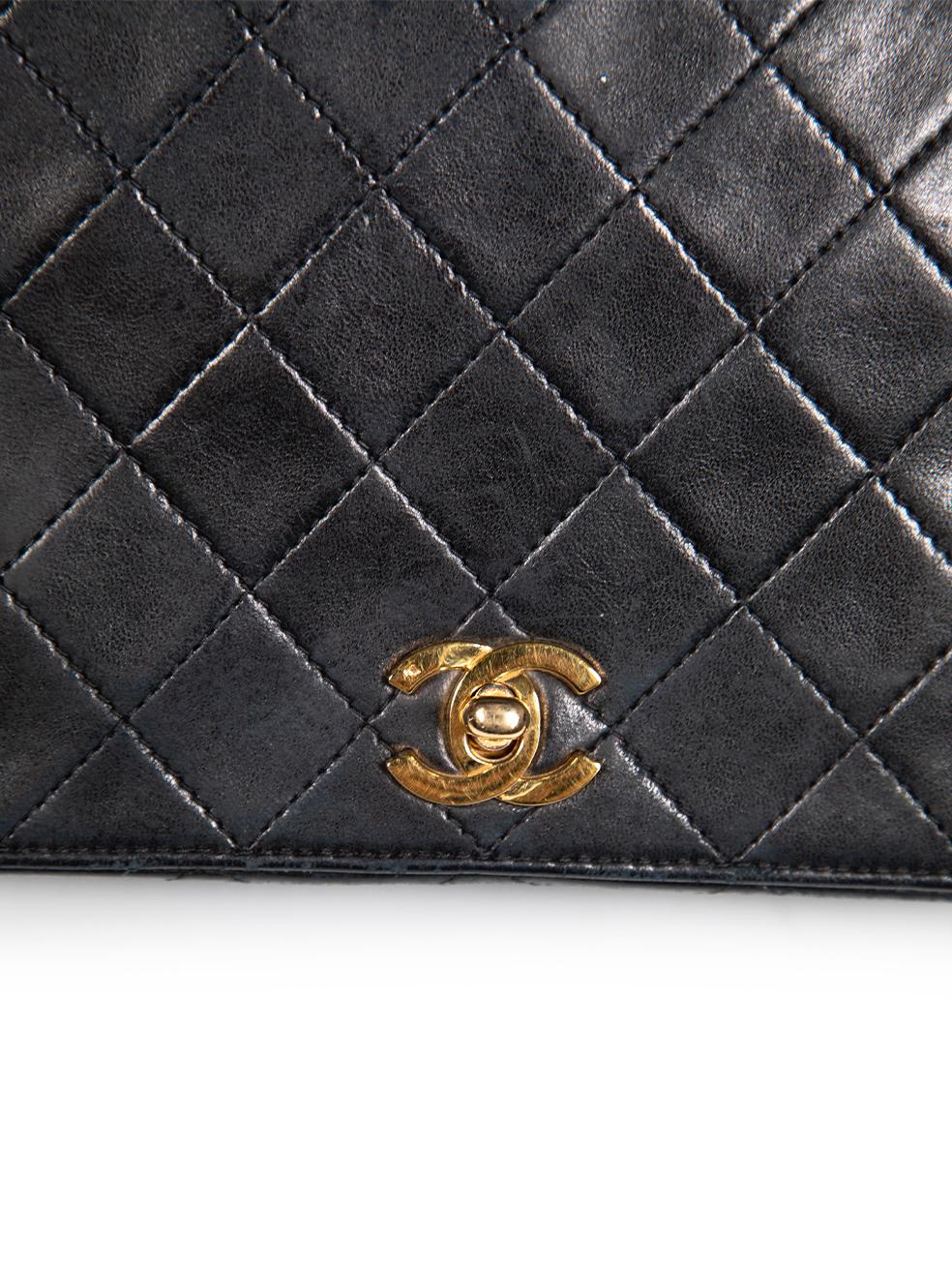 Chanel Vintage Black Lambskin Quilted Flap Bag For Sale 3
