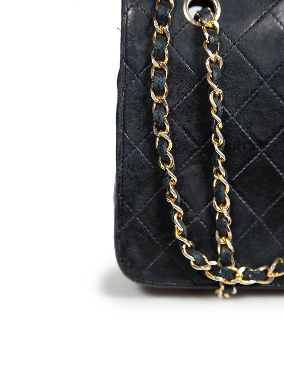 Chanel Vintage Black Lambskin Quilted Flap Bag For Sale 4