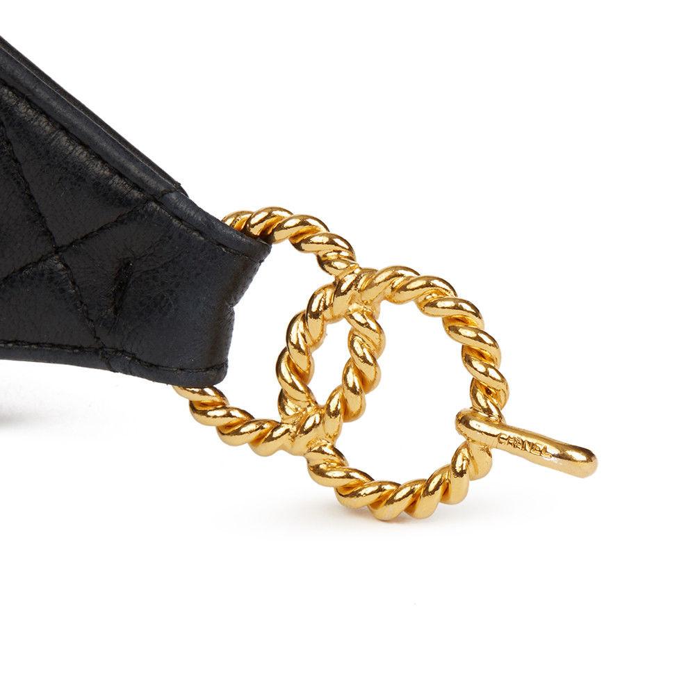 Chanel Vintage Black Lambskin Quilted Medallion Fanny Pack Waist Belt Bag Rare For Sale 1