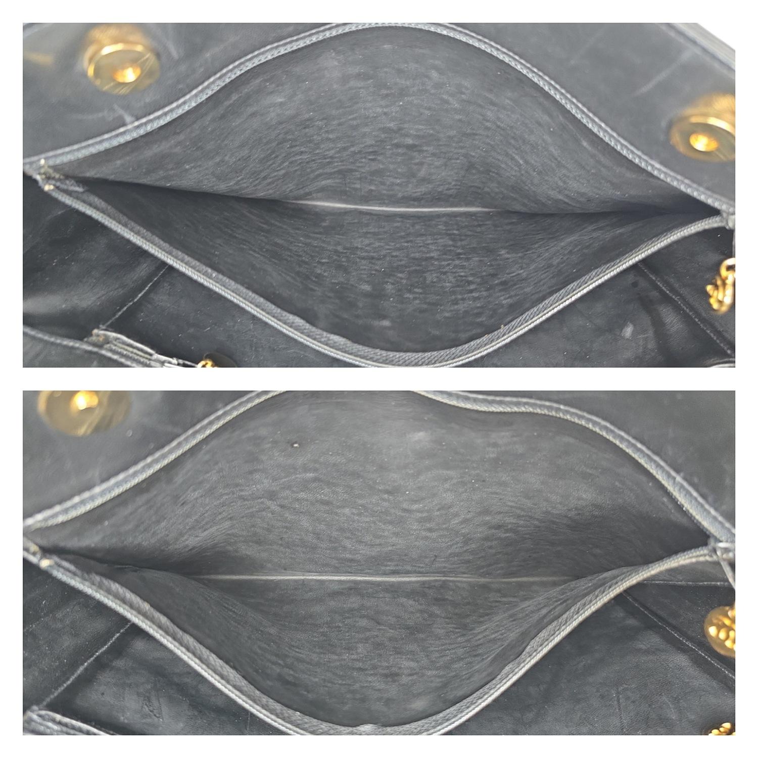 Chanel Vintage Black Lambskin Timeless CC Tote For Sale 2