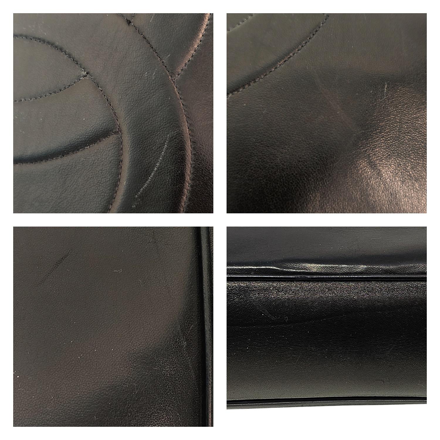 Chanel Vintage Black Lambskin Timeless CC Tote For Sale 5