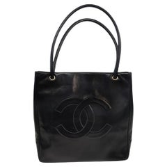 Chanel Vintage Fourre-tout Timeless CC en cuir d'agneau noir