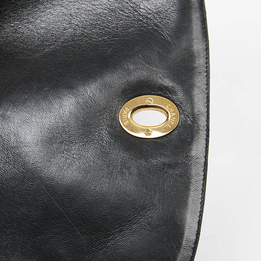CHANEL Vintage Black Leather Backpack 5
