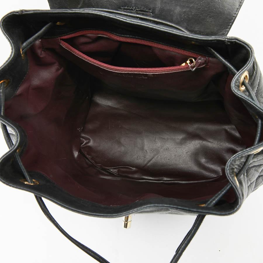 CHANEL Vintage Black Leather Backpack 7