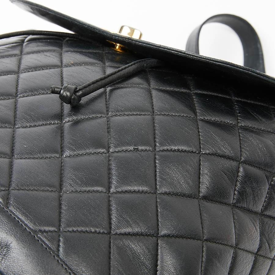 CHANEL Vintage Black Leather Backpack 2