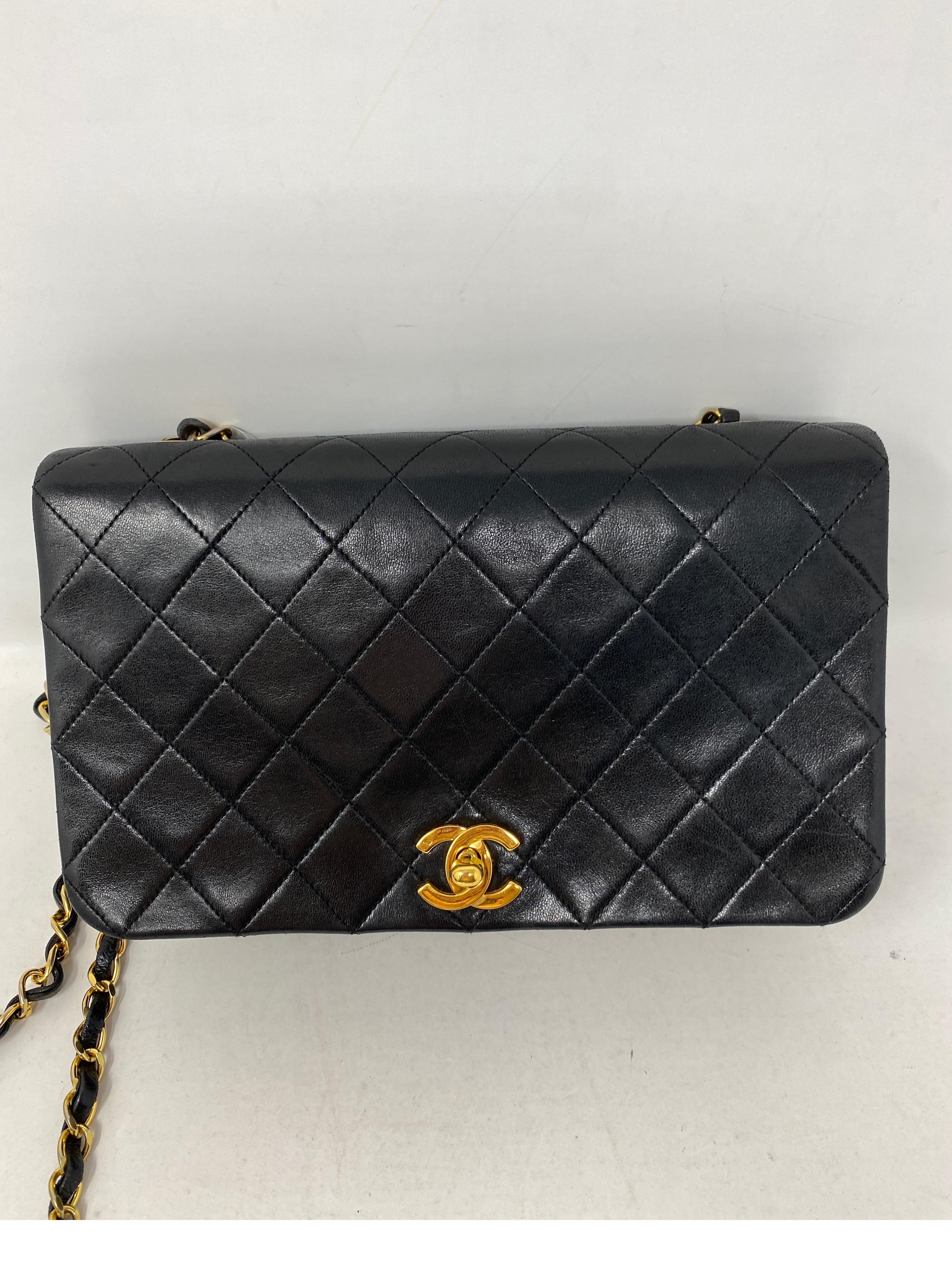 Chanel Vintage Black Leather Bag  In Good Condition In Athens, GA