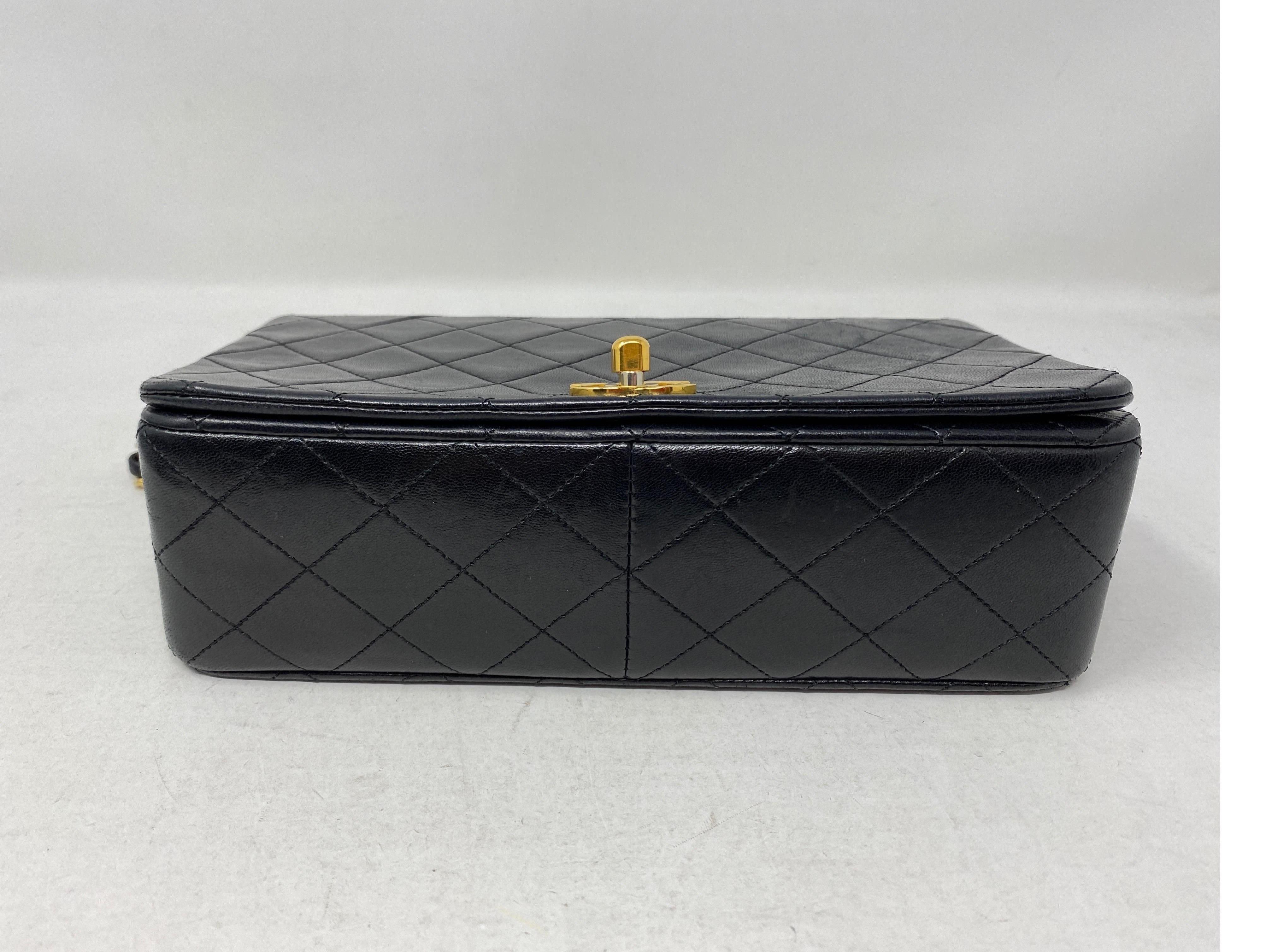 Chanel Vintage Black Leather Bag  2