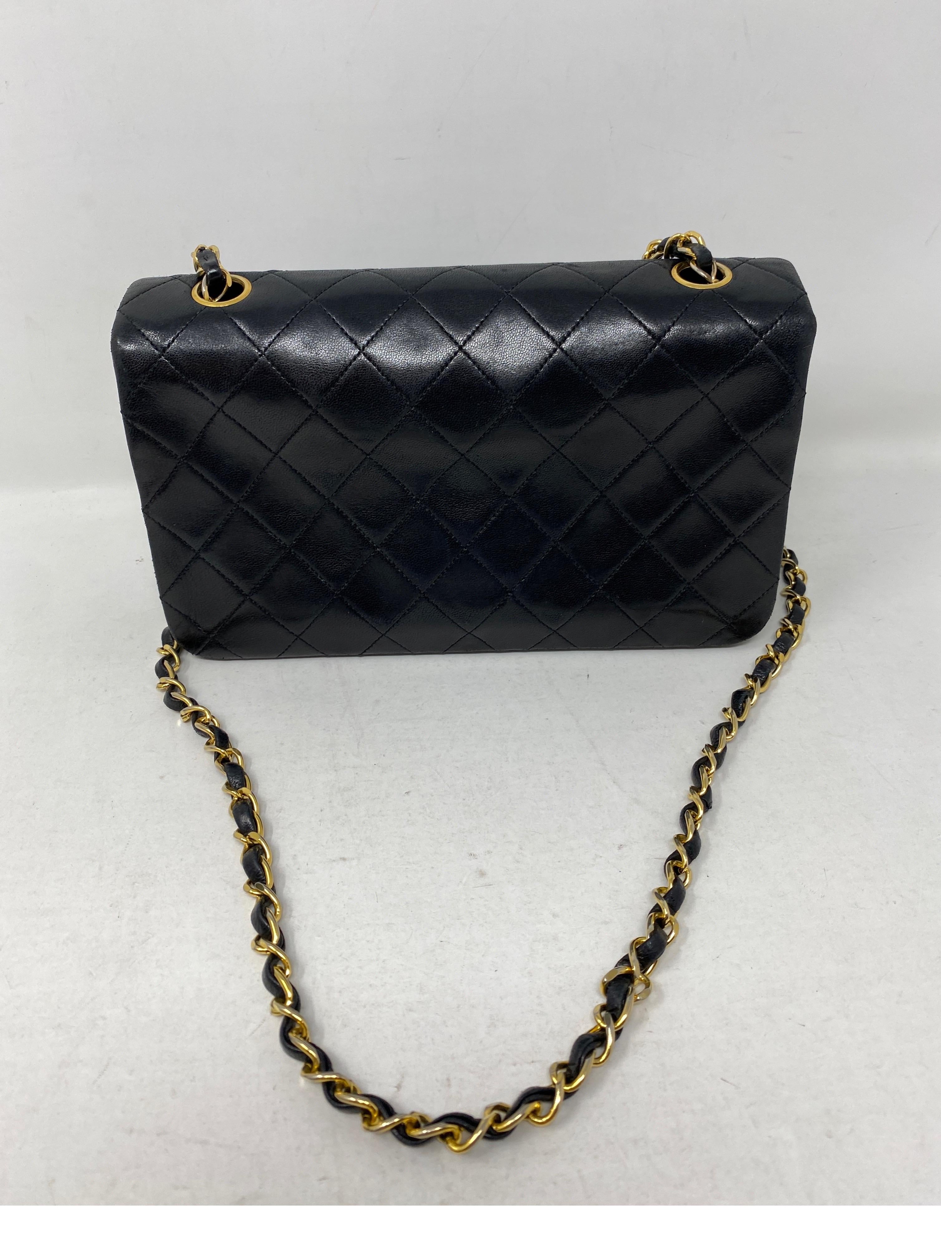 Chanel Vintage Black Leather Bag  4