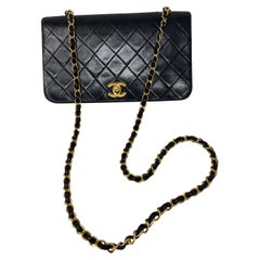 Chanel Vintage Black Leather Bag 