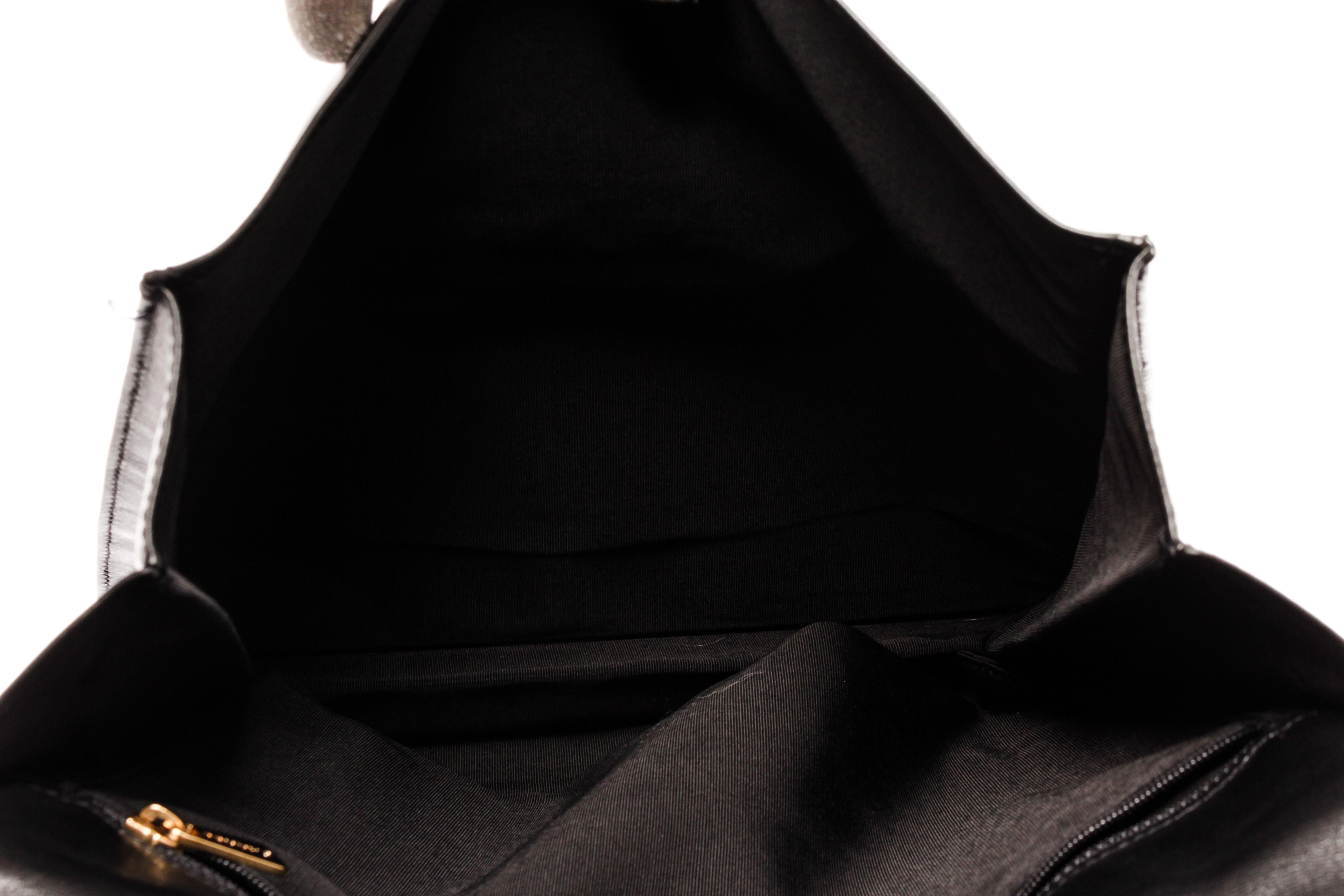 Chanel Vintage Black Leather CC Backpack at 1stDibs