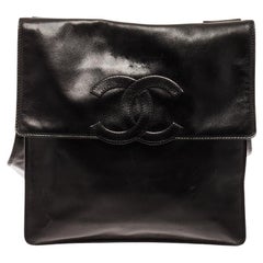 Chanel Vintage Black Leather CC Backpack